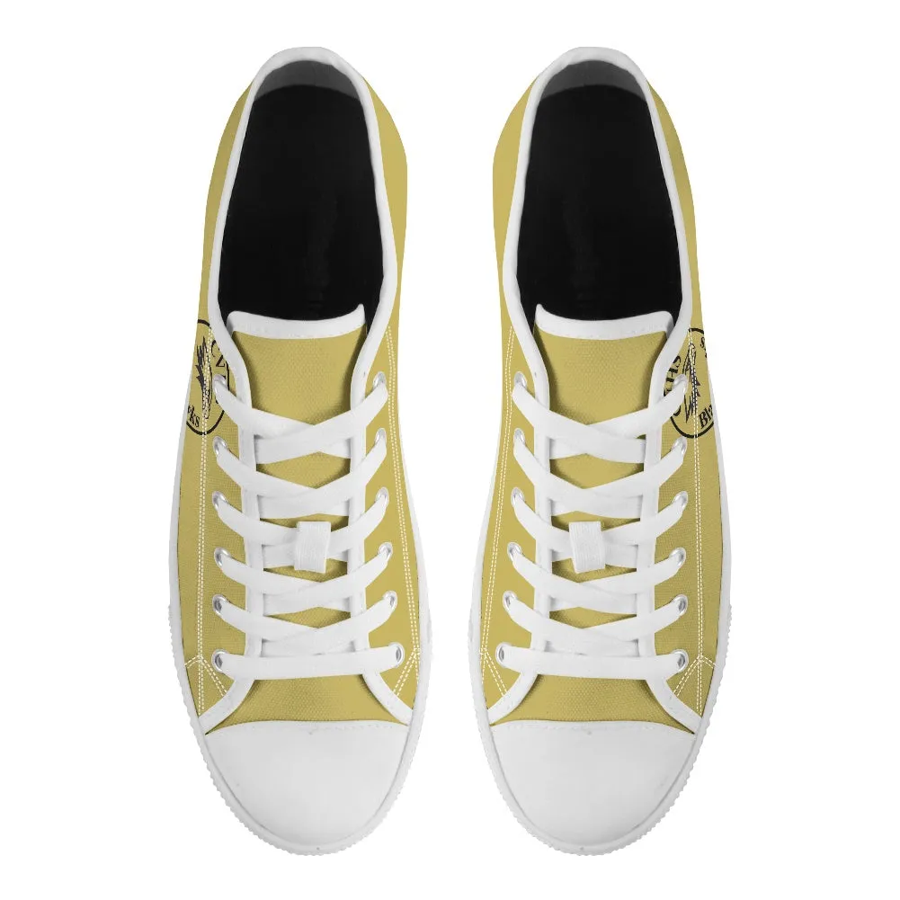 CVHS Blackhawk Round Logo Blackhawk Gold & Black Classic Low Top Canvas Shoes