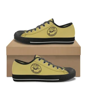 CVHS Blackhawk Round Logo Blackhawk Gold & Black Classic Low Top Canvas Shoes