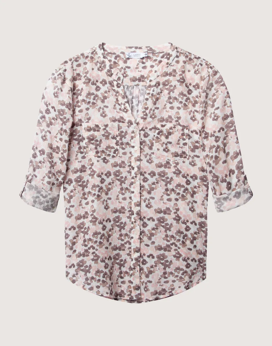Dylan Gauze Tunic: Fawn Bloom