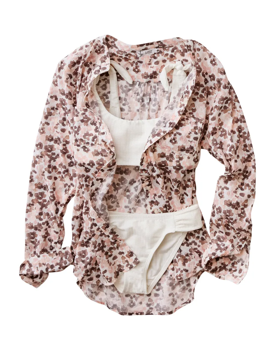 Dylan Gauze Tunic: Fawn Bloom