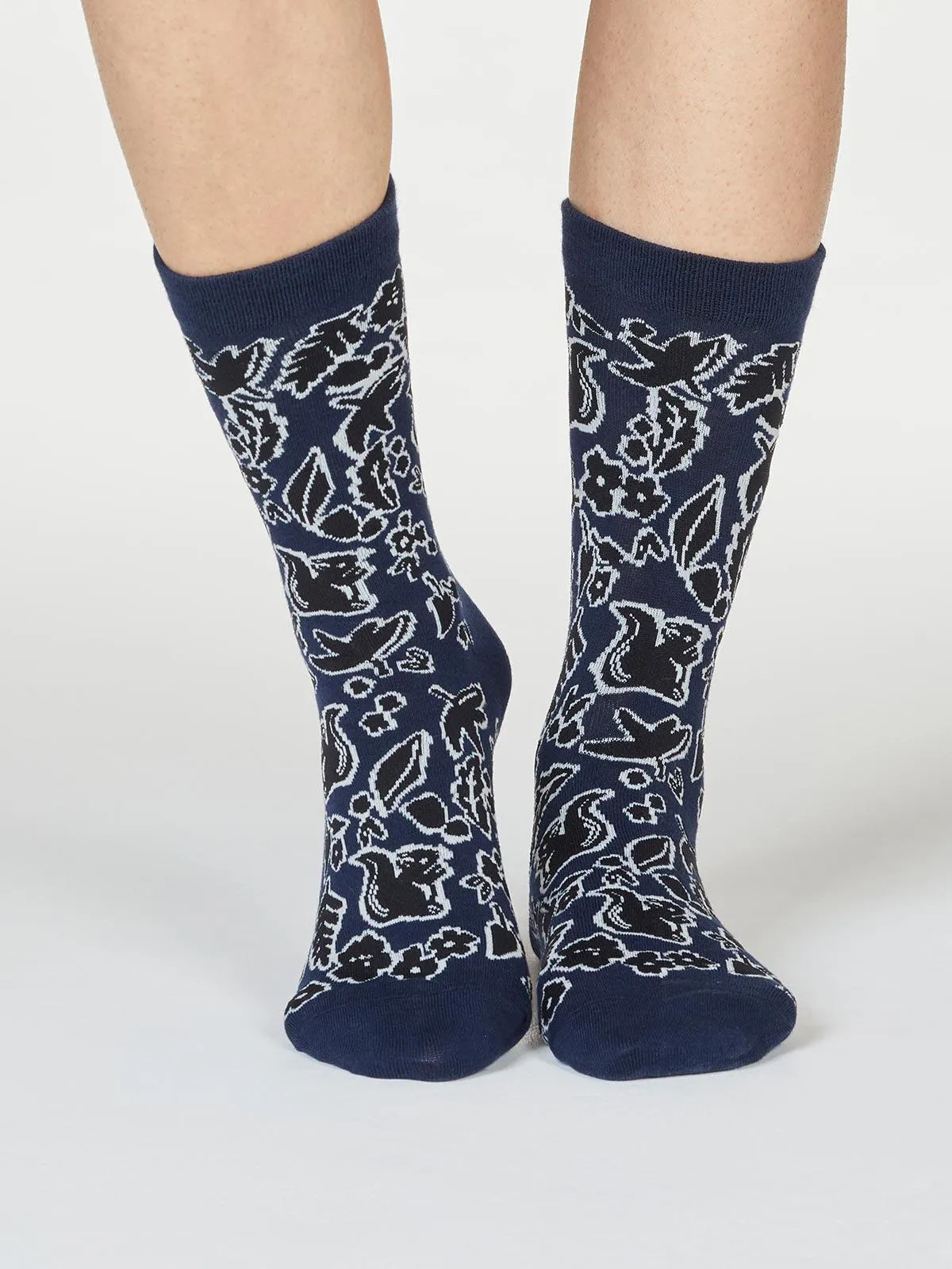 Essie Forest Animal Socks - Navy
