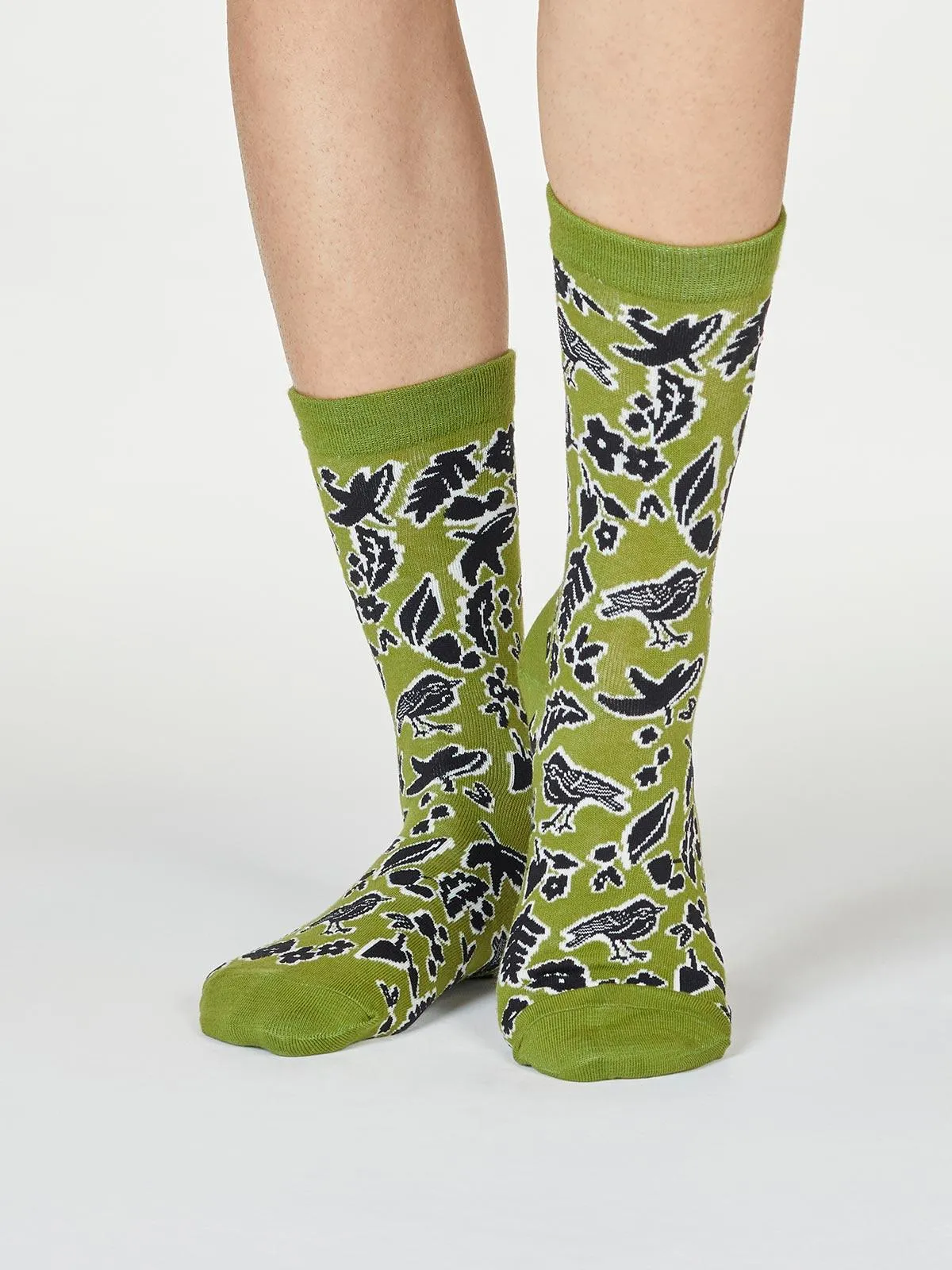 Essie Forest Animal Socks - Olive Green