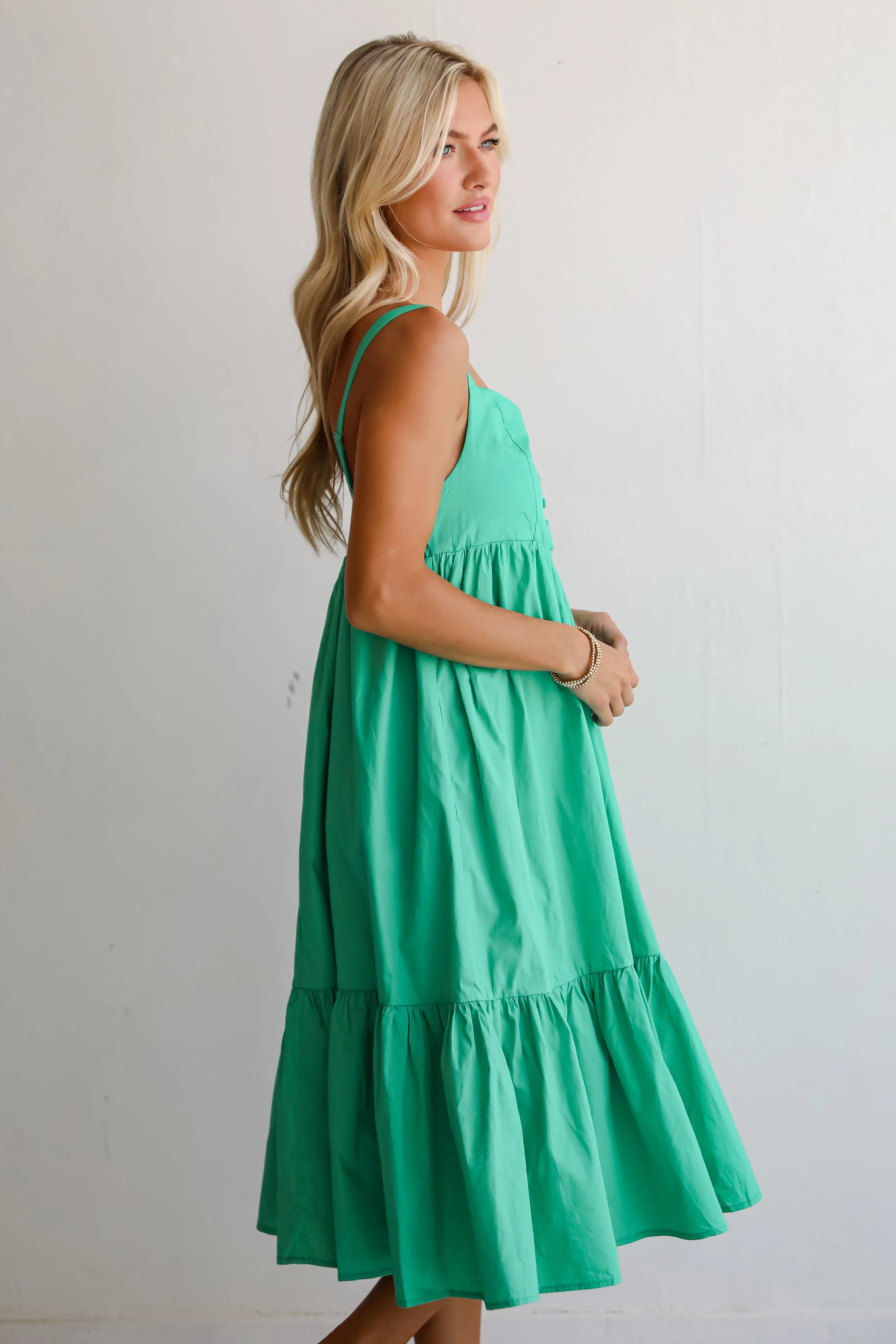 FINAL SALE - Sophisticated Influence Green Midi Dress