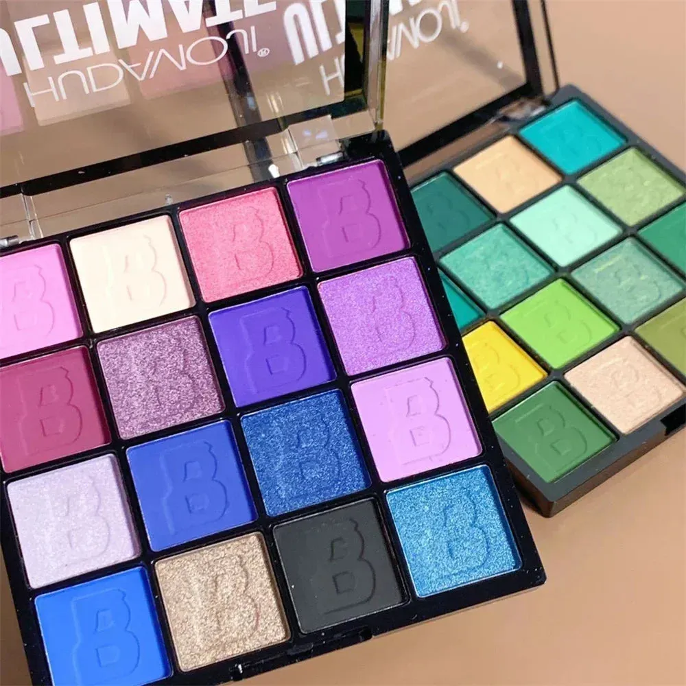 FLYTONN-16 Colors Matte Eye Shadow Shimmer Pink Purple Green High Pigment Brightening Waterproof Lasting Charming Eyes Cosmetics Makeup