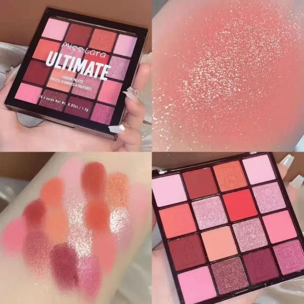 FLYTONN-16 Colors Matte Eye Shadow Shimmer Pink Purple Green High Pigment Brightening Waterproof Lasting Charming Eyes Cosmetics Makeup