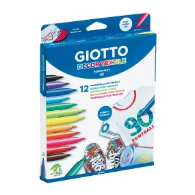 Giotto Decor Textile - Fabric Paint Markers - Set of 12