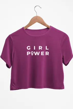 Girl Power Graphic Printed Purple Crop Top