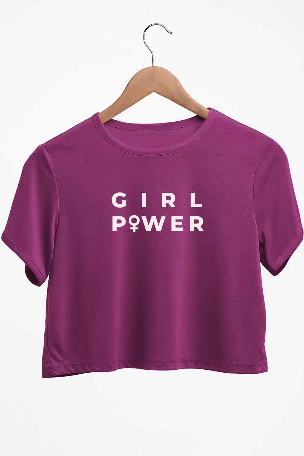 Girl Power Graphic Printed Purple Crop Top