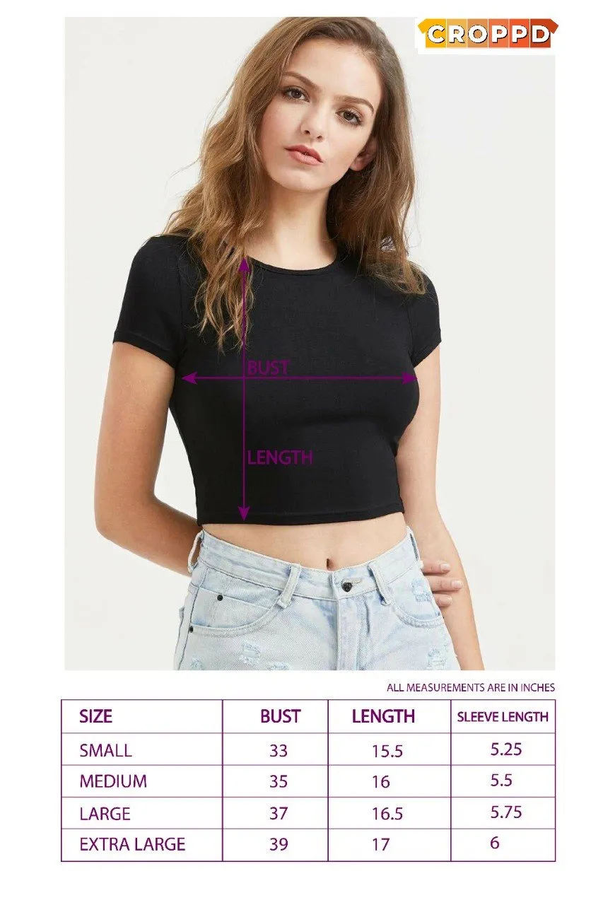 Girl Power Graphic Printed Purple Crop Top