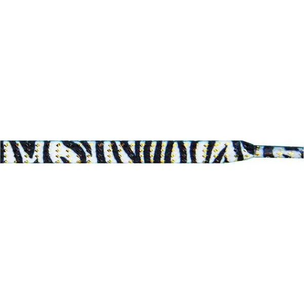 Glitter 3/8" Flat Laces - Zebra (1 Pair Pack) Shoelaces