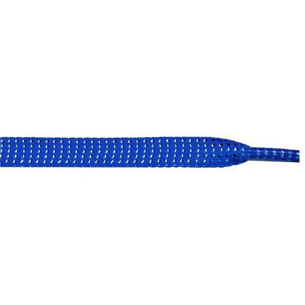 Glitter Flat 3/8" - Blue (12 Pair Pack) Shoelaces