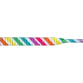 Glitter Flat 3/8" - Candy Stripe (12 Pair Pack) Shoelaces