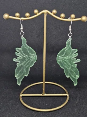 Glow-in-the-dark Green Fairy Wing Earrings