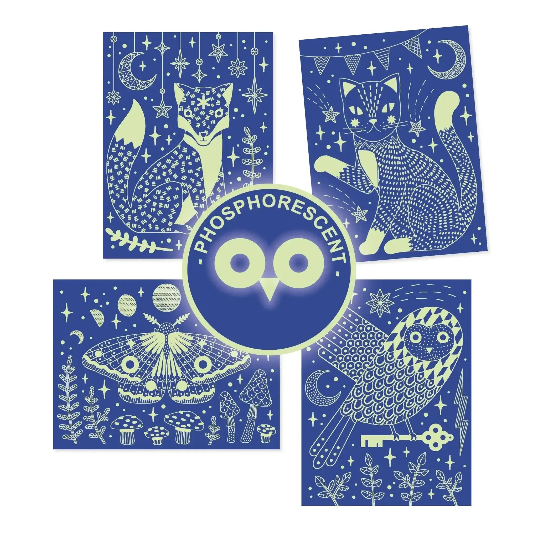 Glow-in-the-Dark Scratch Card Activity Set: At Night