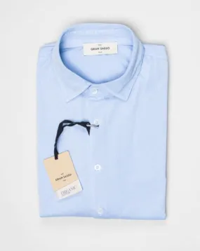 Gran Sasso Cotton Jersey Shirt / Light Blue