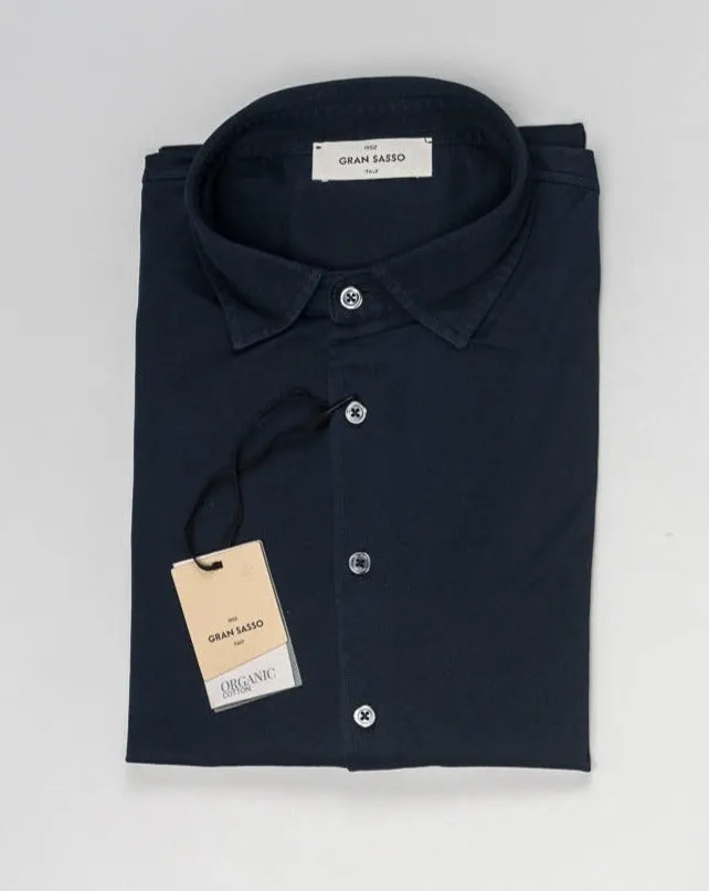 Gran Sasso Cotton Jersey Shirt / Navy