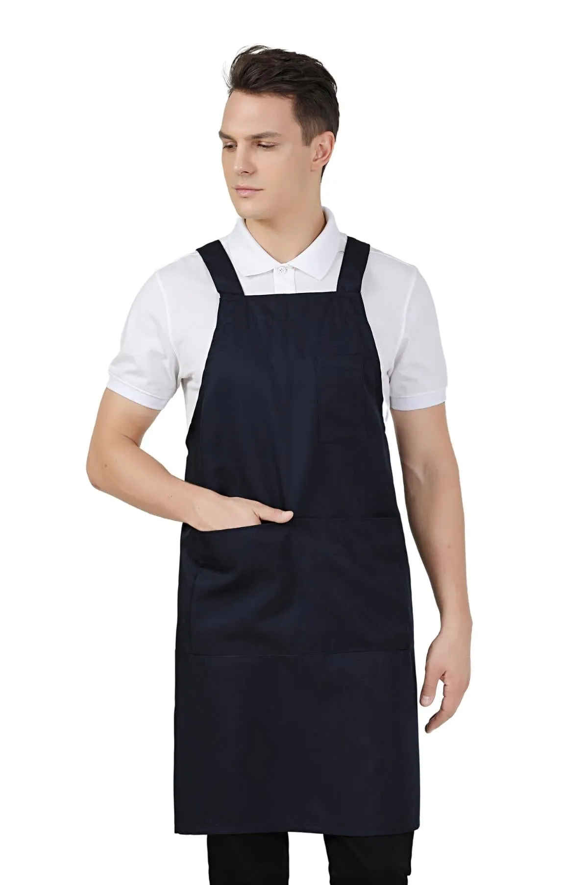 Hansel Navy Blue Service Bib Apron
