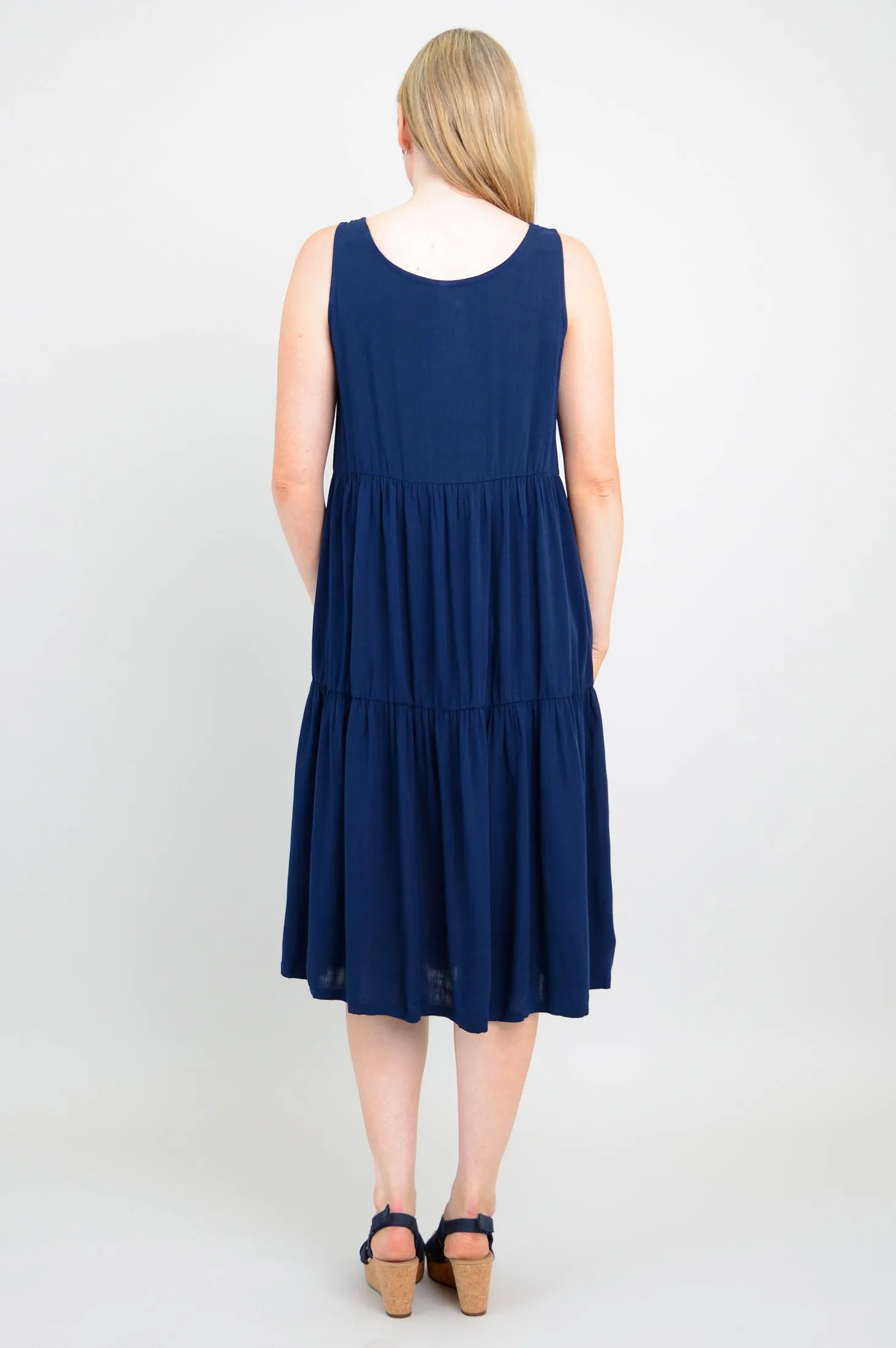 Juni Dress, Indigo, Linen Bamboo