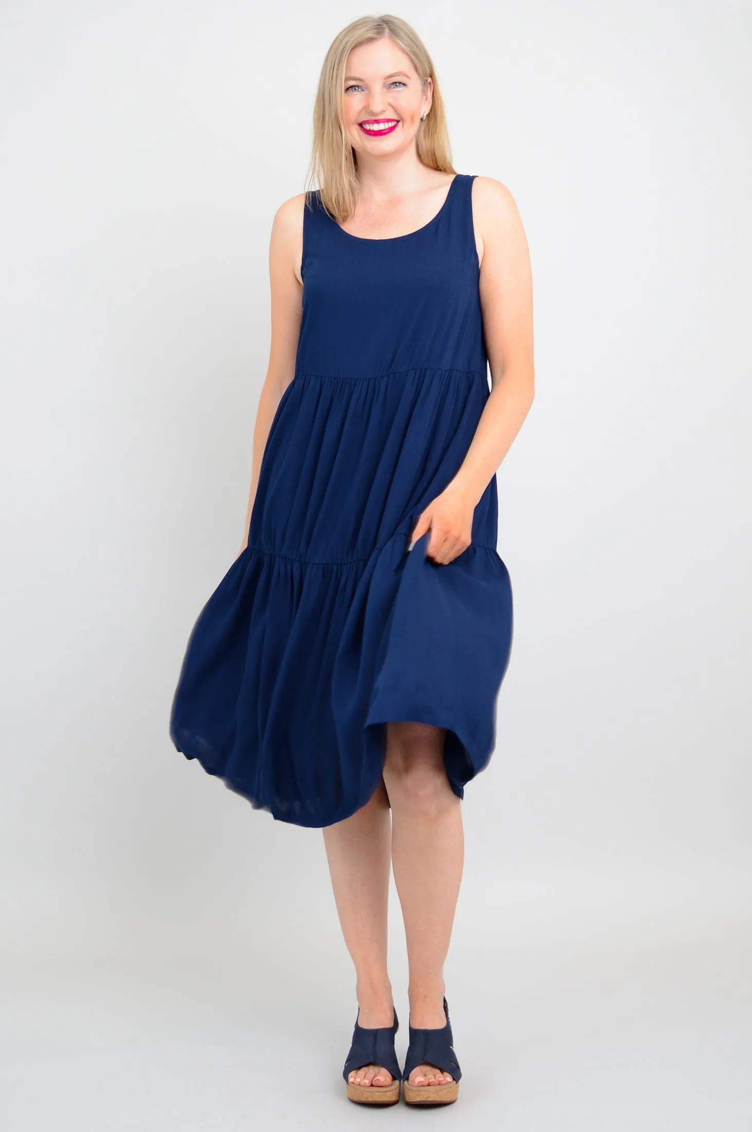 Juni Dress, Indigo, Linen Bamboo