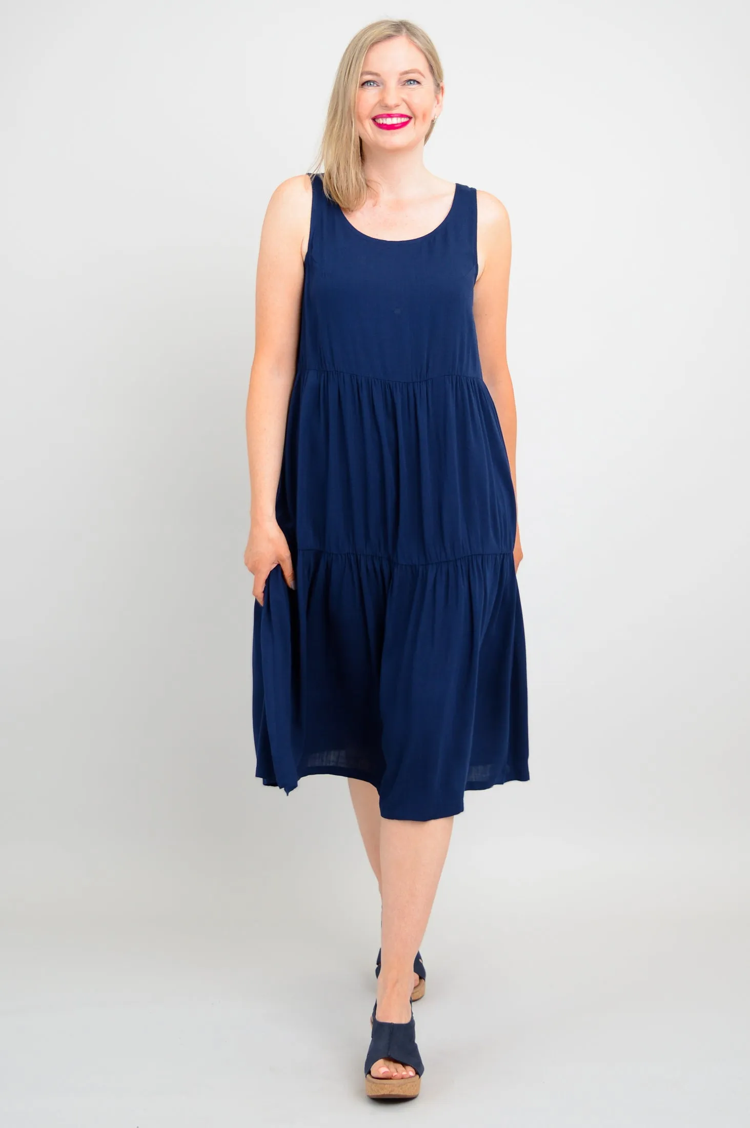Juni Dress, Indigo, Linen Bamboo