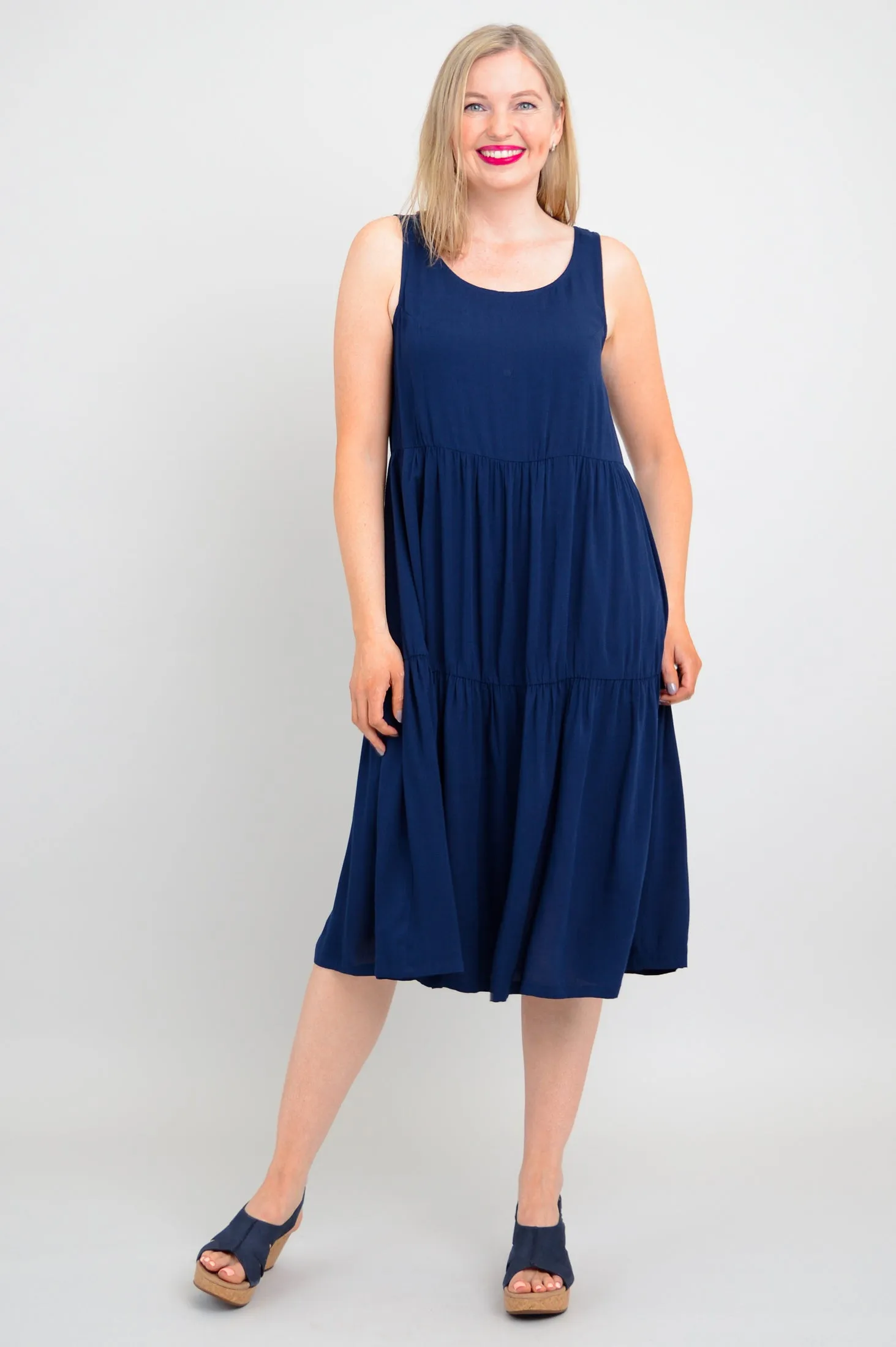 Juni Dress, Indigo, Linen Bamboo
