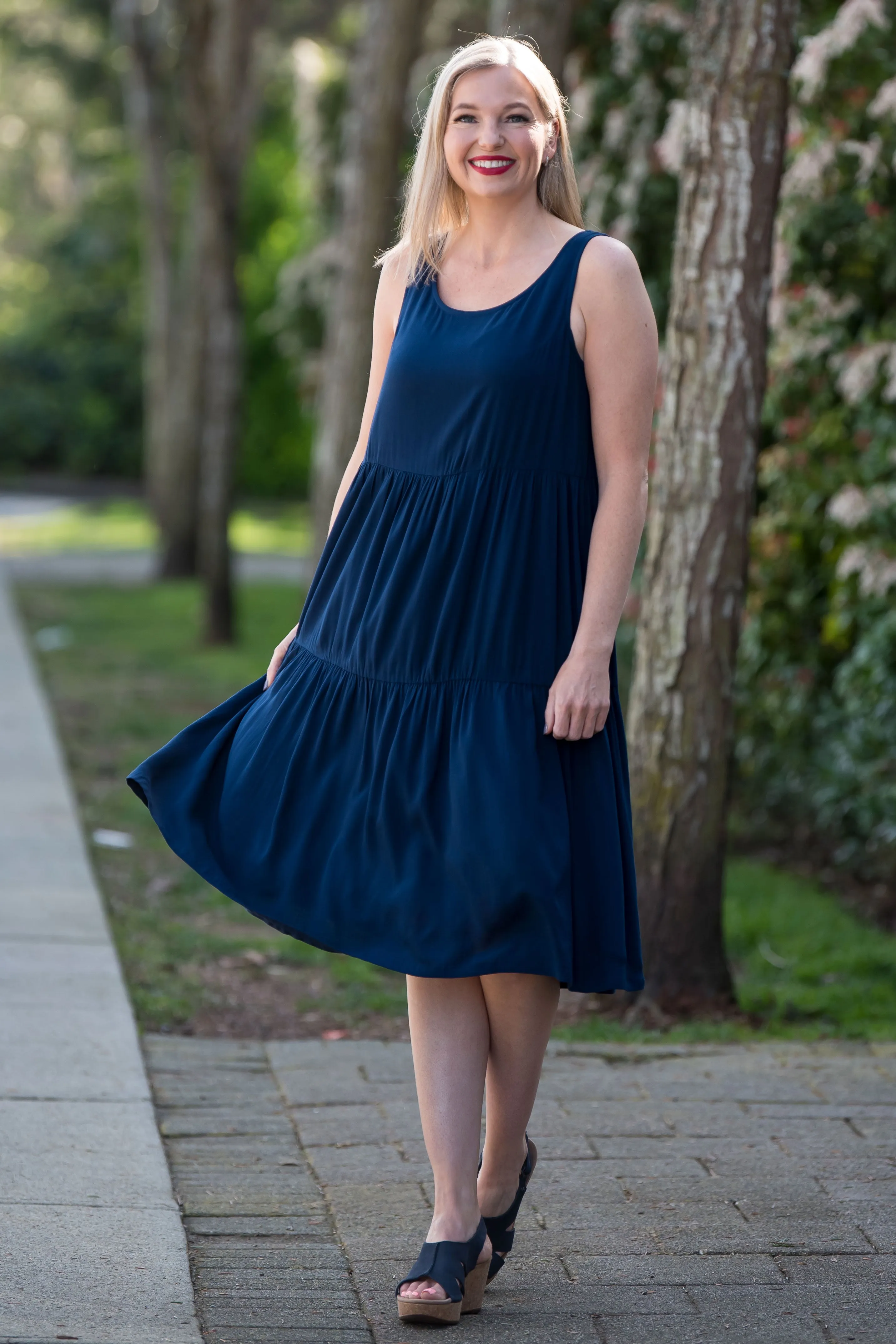 Juni Dress, Indigo, Linen Bamboo