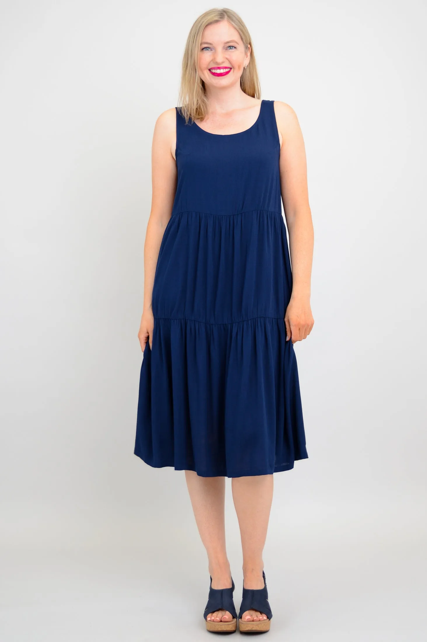 Juni Dress, Indigo, Linen Bamboo