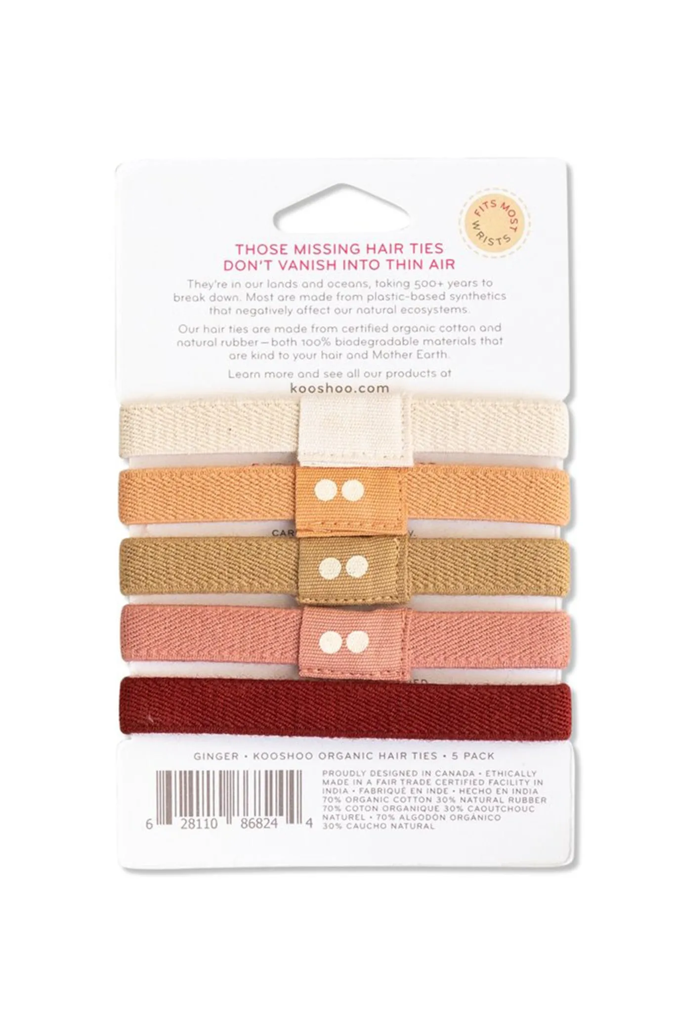 Kooshoo Organic Hair Ties - Ginger