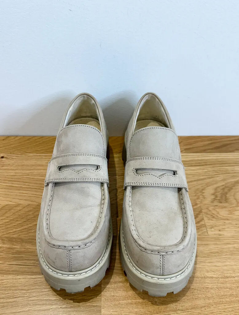 Leather Lug Sole Loafers
