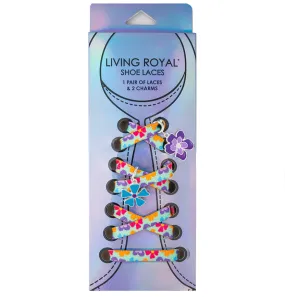 Living Royal Flower Power Shoelaces   Charm Set