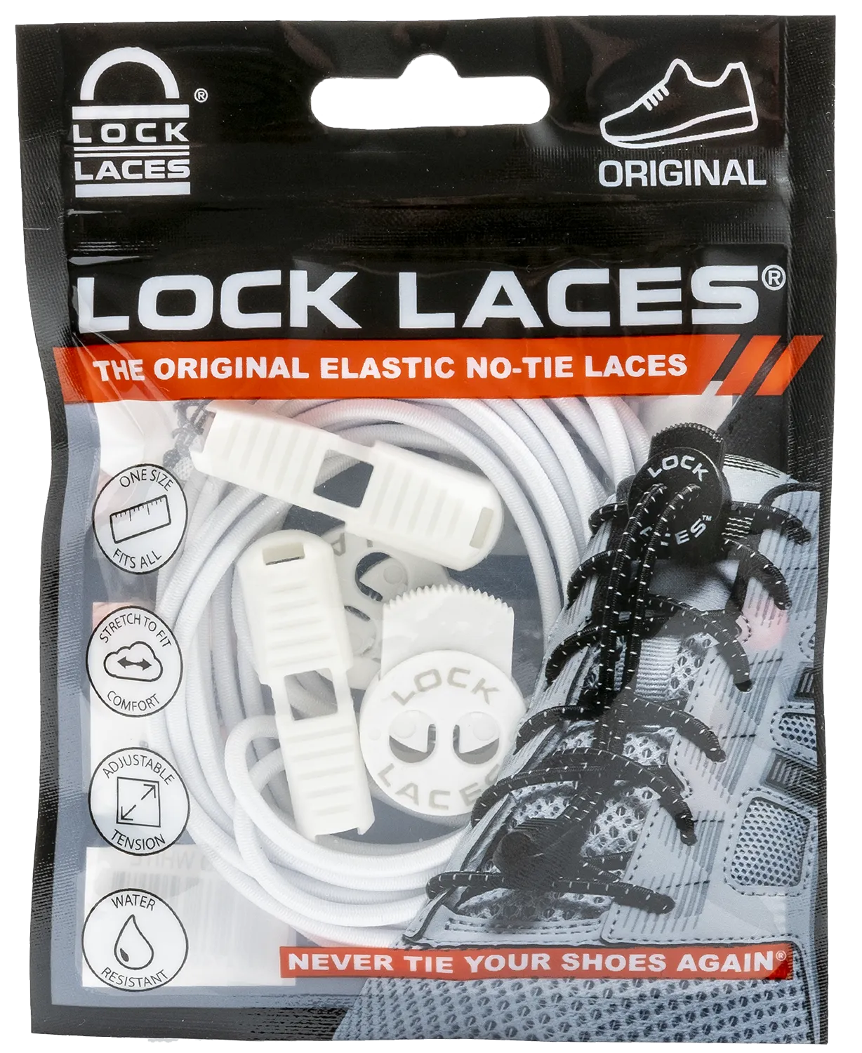 Lock Laces No Tie Shoelaces Solid White | Buy Lock Laces No Tie Shoelaces Solid White here | Outnorth