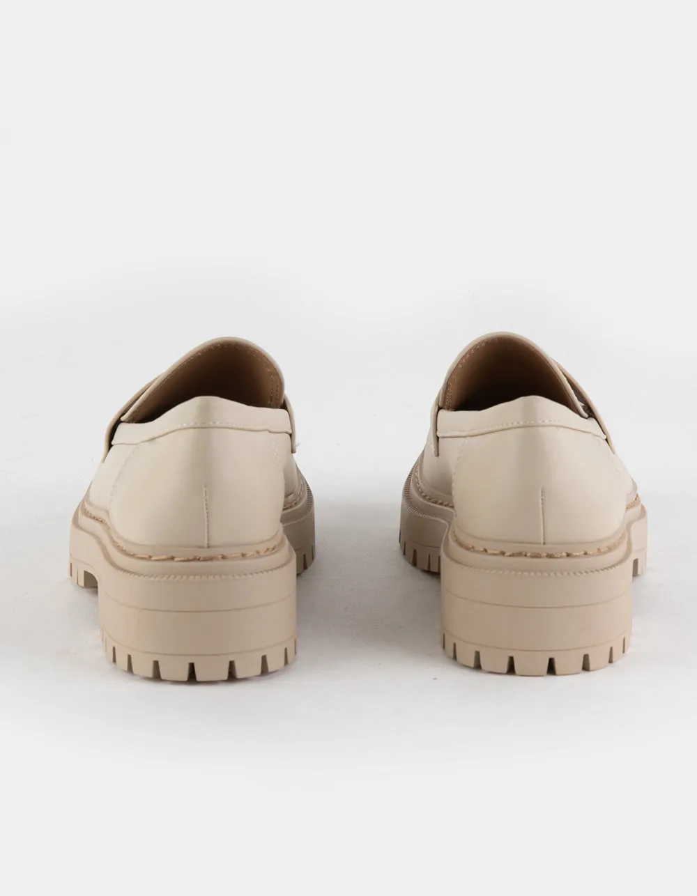 Lug Sole Penny Loafers in Bone