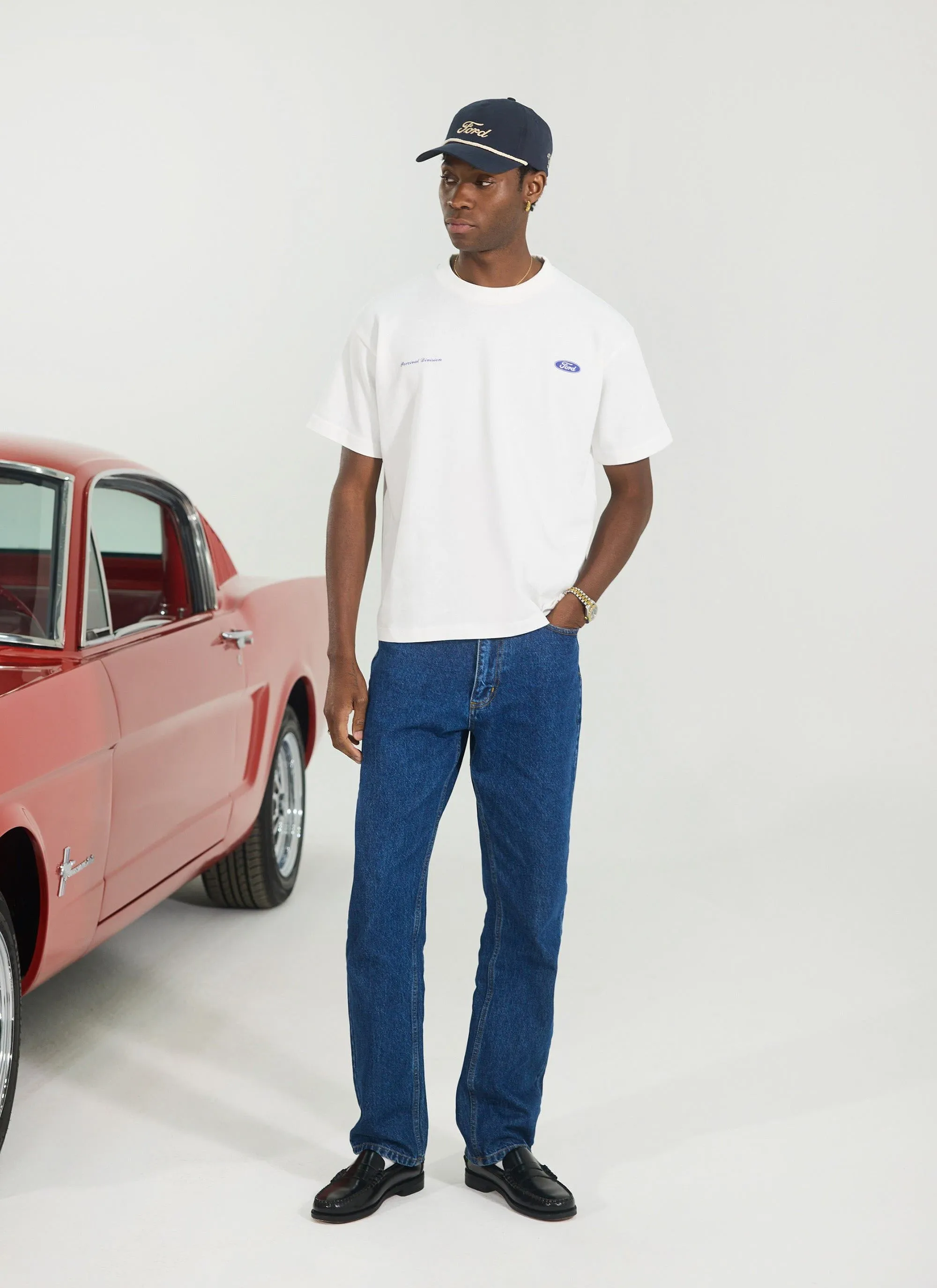 Mach Won! '69 Mustang Oversized T Shirt | Percival x Ford | White