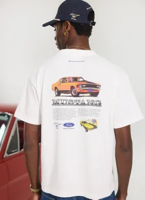 Mach Won! '69 Mustang Oversized T Shirt | Percival x Ford | White
