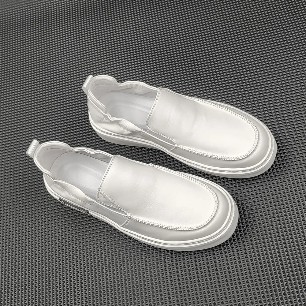 Men Minimalist Leather Soft Flat Loafers