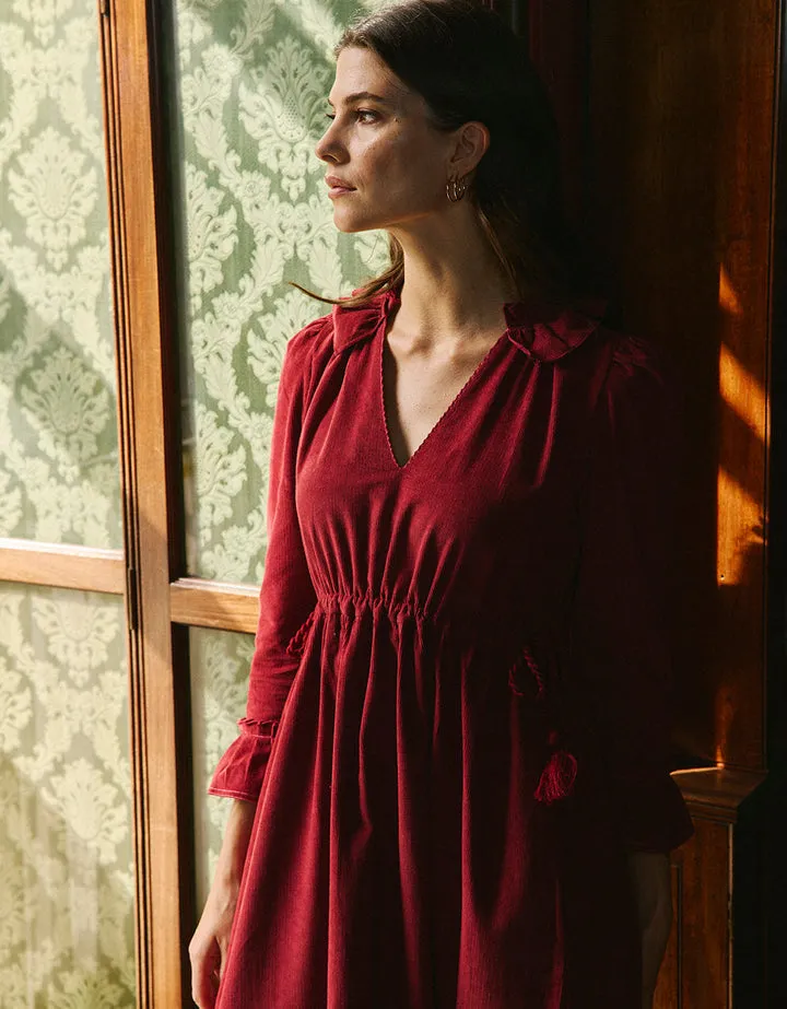 PINK CITY PRINTS - Amelia Dress - Burgundy Cord