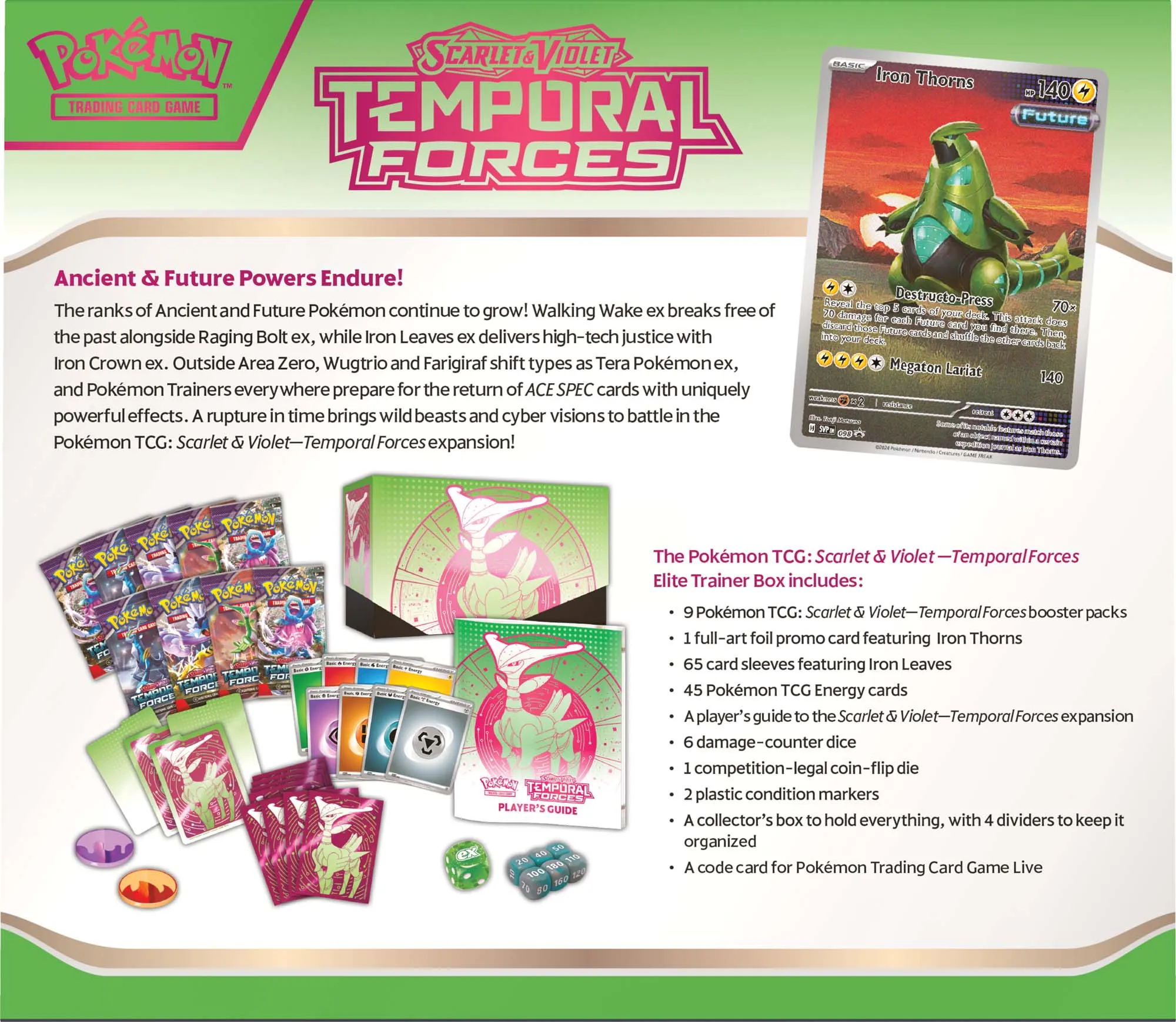 Pokemon TCG Scarlet & Violet 5 Temporal Forces Elite Trainer Box Assorted Styles