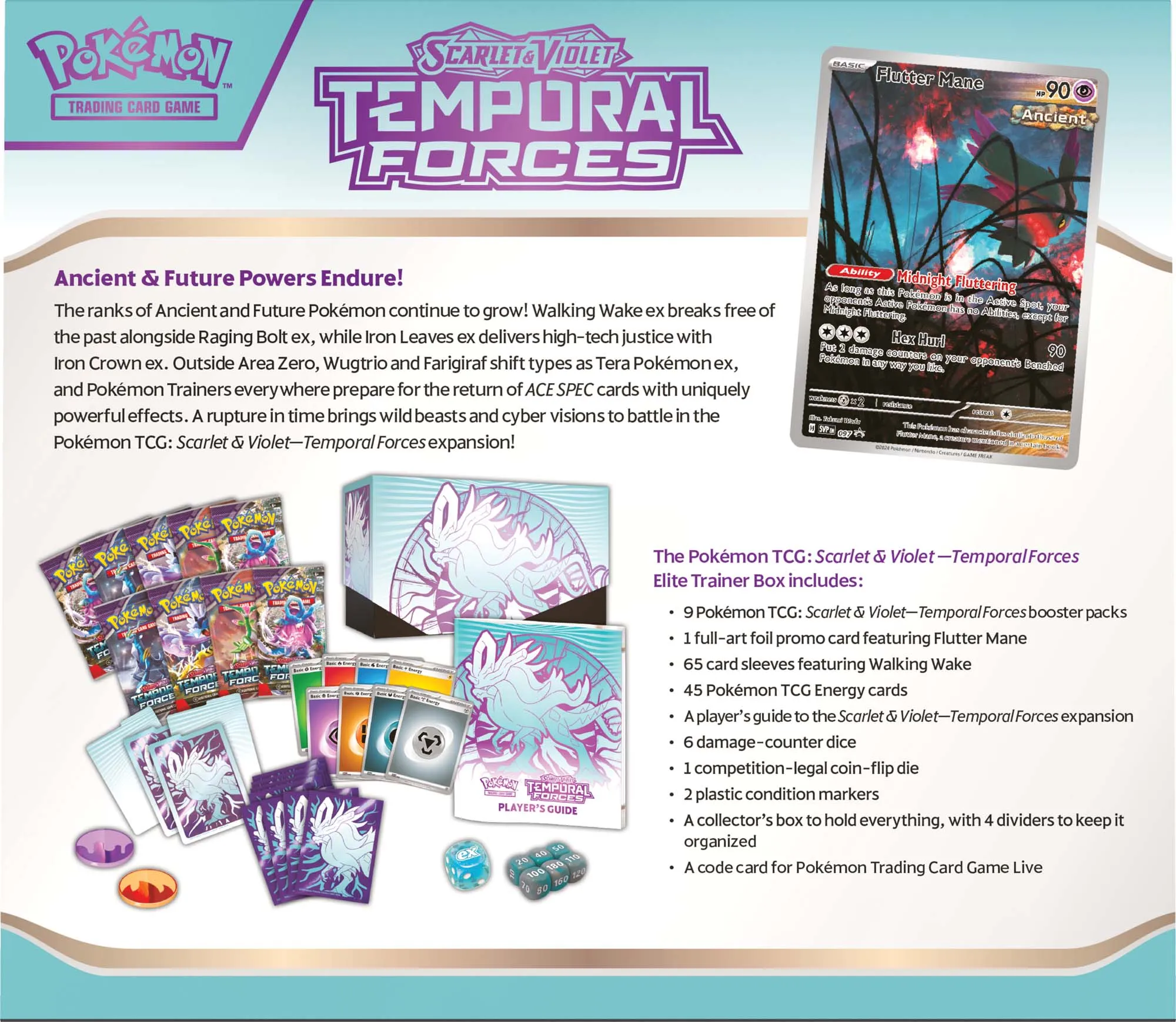 Pokemon TCG Scarlet & Violet 5 Temporal Forces Elite Trainer Box Assorted Styles