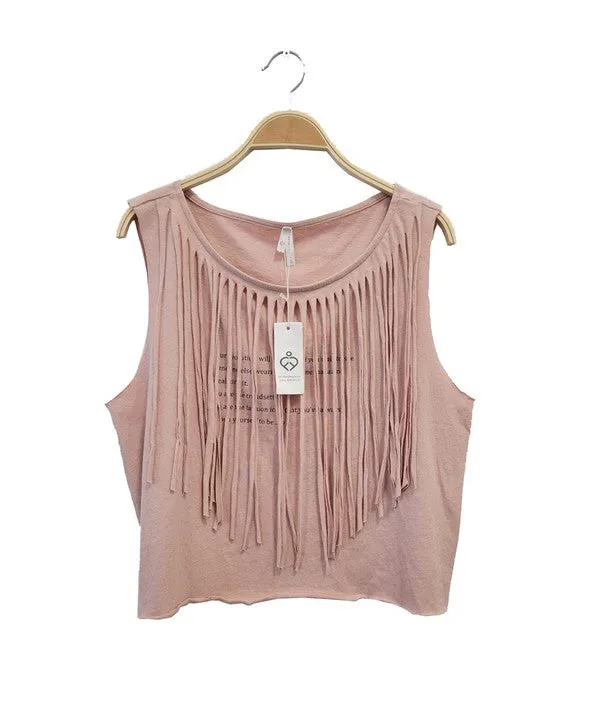 Recycled Cotton Fringe Top