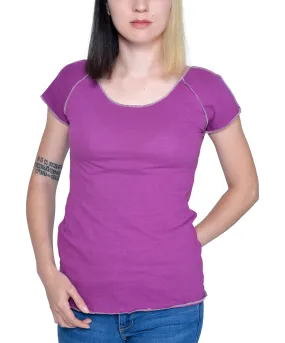 Short Sleeve Raw Raglan Tee | Beet Berry