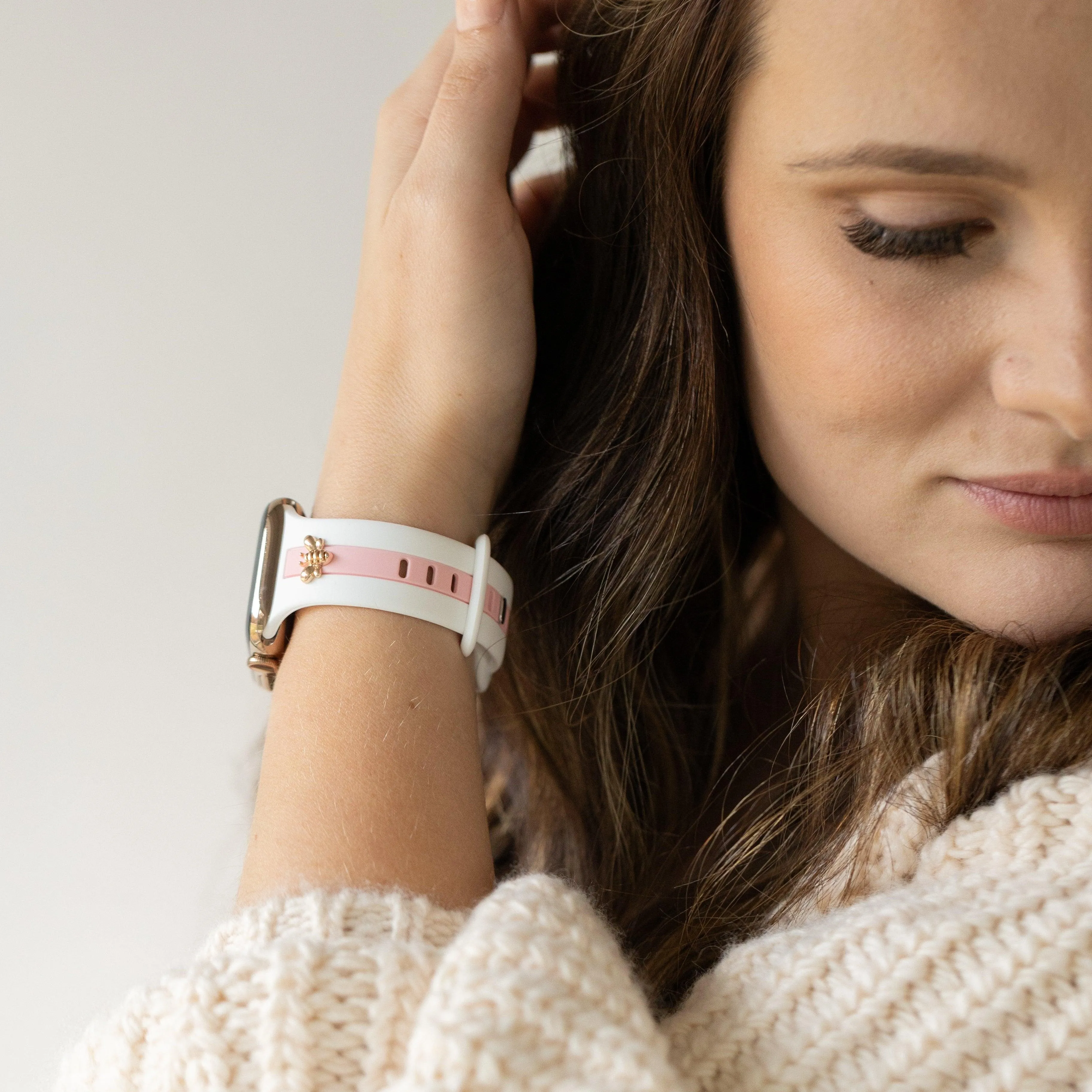 Skye White & Bubblegum Smart Watch Band