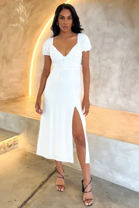 Solem Midi Dress - White Linen