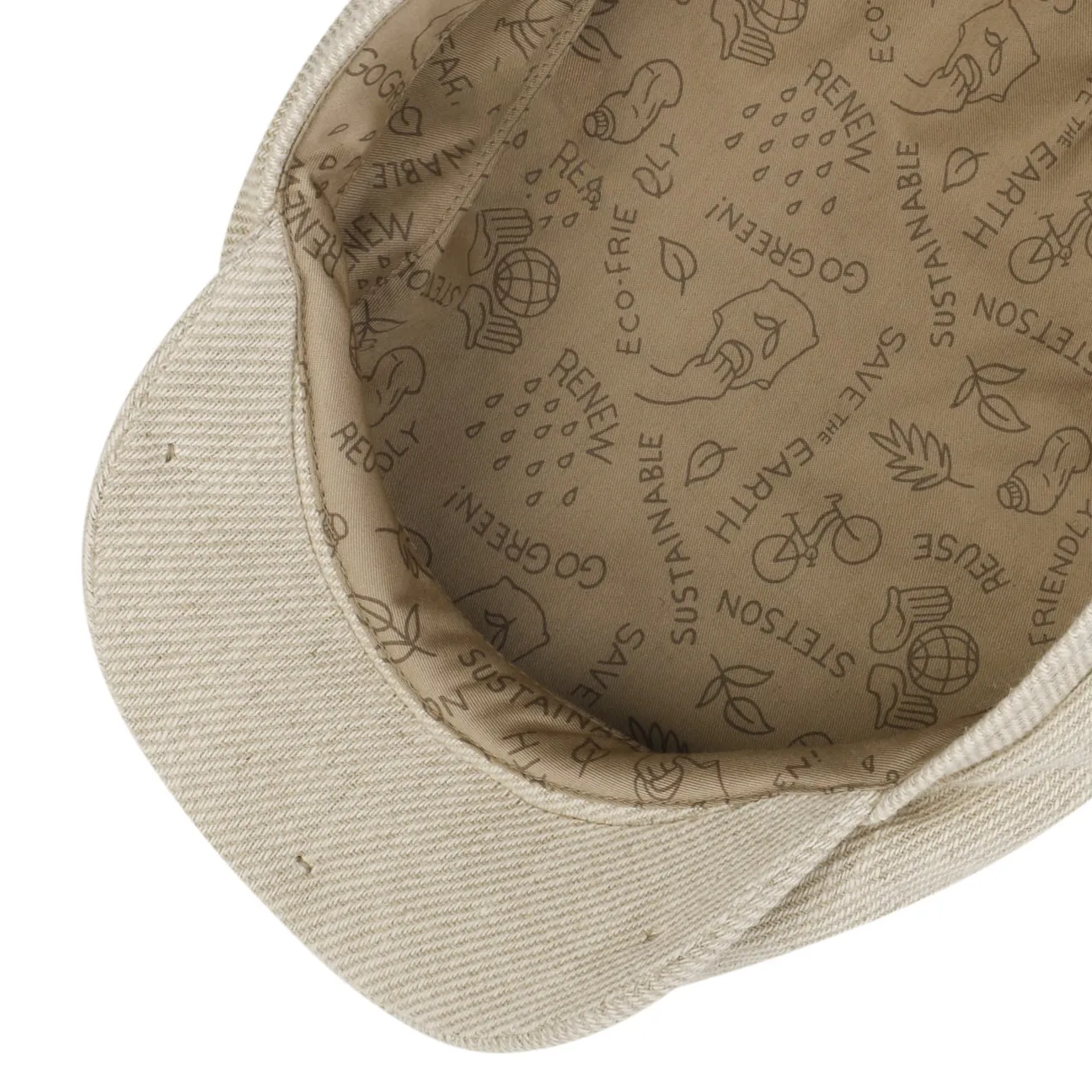 Sustainable Heavy Twill Flat Cap by Stetson