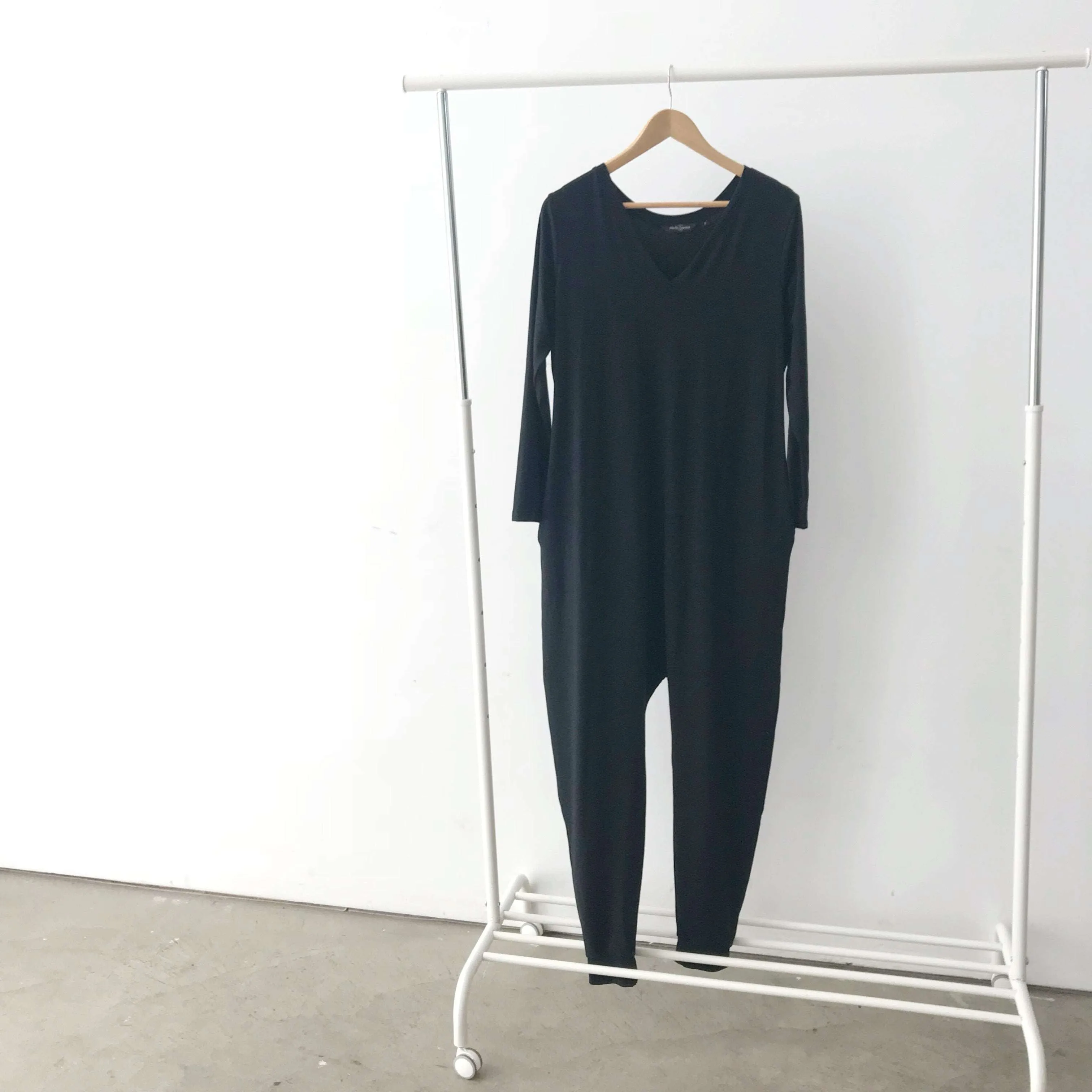The Long Sleeve Romper in Black
