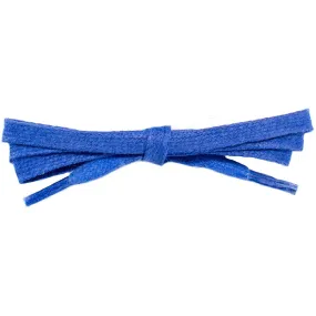 Waxed Cotton 1/4" Flat Dress Laces 12 Pack - Royal Blue (12 Pair Pack) Shoelaces