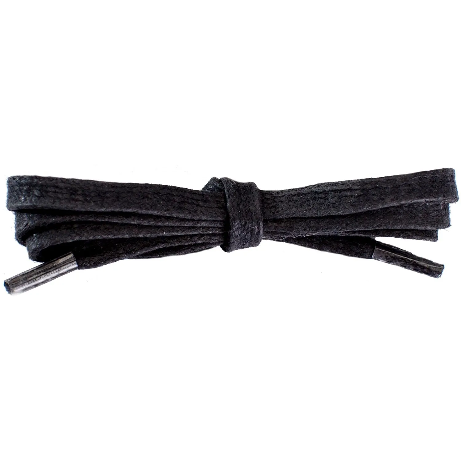 Waxed Cotton 1/4" Flat Dress Laces - Black (2 Pair Pack) Shoelaces
