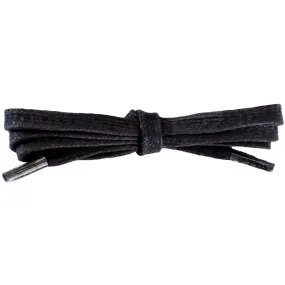 Waxed Cotton 1/4" Flat Dress Laces - Black (2 Pair Pack) Shoelaces