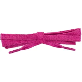 Waxed Cotton 1/4" Flat Dress Laces - Fuchsia Red (2 Pair Pack) Shoelaces