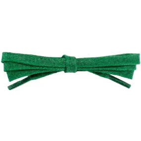 Waxed Cotton 1/4" Flat Dress Laces - Kelly Green (2 Pair Pack) Shoelaces