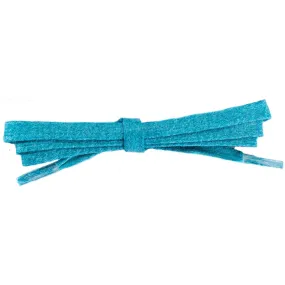 Waxed Cotton 1/4" Flat Dress Laces - Turquoise (2 Pair Pack) Shoelaces